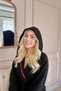 Women's Black Hooded Fleece Short Dressing Gown - 4