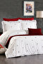 Ophelia 100% Cotton Butterfly Pattern Embroidered, Ruffled, 8-Piece Premium Double Duvet Cover Set