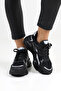 Black Women's Sneaker - Stylish and Comfortable High Platform Sole Casual Shoes - 2