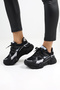 Black Women's Sneaker - Stylish and Comfortable High Platform Sole Casual Shoes