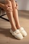 Lily Women's Plush Strap Stylish Lightweight Ballet Flats Home Casual Shoes - 8
