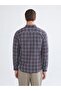 Regular Fit Long Sleeve Plaid Men's Shirt - 4