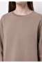 Regular Fit Round Neck Plain Women's Beige T-Shirt - 4