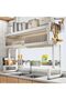 Over The Sink Dish Rack with Dust‑Proof Cabinet Door (White) - 6