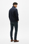 Men's Navy Blue Non-Pilling Mock Neck Standard Full Zip 3-Pocket Men's Fleece Cardigan - 6