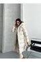 Women's Gel Padding Hooded Zipper Long Puffer Coat 25112 - 4