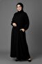Medina Silk Mevlana Cut Loose Plus Size Ferace with Pockets and Belt
