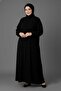 Medina Silk Mevlana Cut Loose Plus Size Ferace with Pockets and Belt - 5
