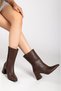 Pointed Toe Women's Boots Faux Leather Brown New Season 2025 - 3