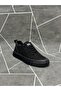 Black Genuine Nubuck Leather Rubber Laced Casual Shoes
