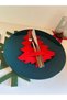 Red Color 6 Pieces Decorative Pine Tree Napkin Holder & Spoon Holder Christmas Ornament New Year Tableware Ornament - 6