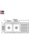 Asahi Double Bowl Kitchen Sink, Stainless Steel, Chrome Finish (1200x500) - 3