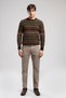 Jagger Porter Men's Slim Straight Slim Fit Regular Waist Woven Trousers Straight Leg White
