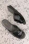 Genuine Leather Stylish House Slippers Blc.795 Black Honeycomb - 3