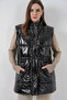 Women's Shiny Puffer Vest 5218 - Black - 3