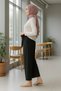 Women's Black High Waist Front Tie Wide Leg Pants (Stylish Combination Hijab Pants) - 2