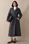 Lined Cashmere Double-Breasted Anthracite Coat