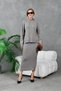 Women's Mink Mock Neck Casual Sweater Long Skirt Double Knitwear Set