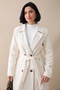Lined Kaşe Double-Breasted Cream Coat - 2