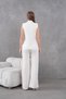 Women's Stone Shirt Collar Buttoned Vest Palazzo Pants Knitwear Bottom-Top Set - 8
