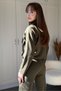 Zippered Crop Premium Modal Fabric Khaki Set with Pockets - 3