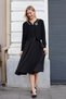 Women's Knitwear Cardigan Dress-Black - 2