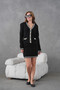 Women's Black Button Detail Cardigan Skirt Knitwear Top and Bottom Set - 6