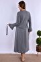 Effortt Smoked Maternity Nightgown Set with Dressing Gowns - 3