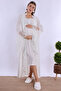 Breastfeeding Featured Cotton Maternity Set 4 Pieces Effortt - Ecru - 5