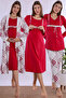 Cotton Fabric Maternity and Postpartum Set with Breastfeeding Features, 4 Pieces Effortt - Cherry