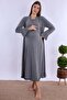Effortt Smoked Maternity Nightgown Set with Dressing Gowns