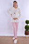Breastfeeding-Friendly Cotton Maternity Pajama Set – Elastic Waist Effortt - Pink - 5