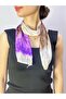 110X15 cm Chiffon Patterned Women's Scarf Neck Tie Purple