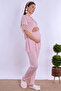 Cotton Comfortable Cut Maternity Pajama Set with Breastfeeding Feature Effortt - Pink - 6