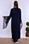 Effortt Navy Maternity and Postpartum Nightgown Set with Robe - 3