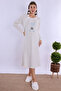 Cotton Maternity Nightgown with Breastfeeding Feature Effortt - Blue - 6