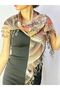 160X45 cm Double-Sided Floral and Plaid Patterned Triangle Women's Scarf Shawl - 2