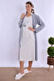 Effortt Blue Maternity and Postpartum Nightgown Set with Robe