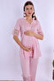 Cotton Comfortable Cut Maternity Pajama Set with Breastfeeding Feature Effortt - Pink