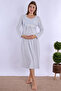 100% Cotton Maternity Nightgown with Breastfeeding Feature Effortt - Blue