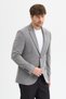 Dorra Men's Gray Cotton Blend Stretch Fabric Dobby Mono Collar Sport Slim Fit Blazer Jacket - 5