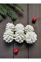 Christmas Tree Ornament White Glitter Pine Cone Set of 6 Christmas Pine Cone Ornament 5 cm Hpy26057