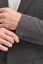 Dorra Men's Black-Grey Cotton Blend Stretch Fabric Dobby Mono Collar Sport Slim Fit Blazer Jacket - 2