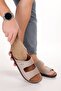 Men's Genuine Leather Slippers with Removable Sole and Special Velcro Rl.5302 Mink - 7
