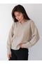 Oversized Women's V-Neck Elegant Soft Textured Stylish Hair Knit Sweater - 3