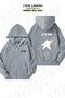 Unisex Kino Printed Oversized Back Printed Zippered Hooded Cardigan