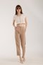 Suede Pants - Pencil Suede Pants with Pockets Model - 3