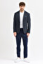 Maximo Vd Men's Dark Navy Blue Cotton Unlined British Cut S Slim Fit Sports Blazer Jacket with Bag Pockets - 7
