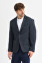 Maximo Vd Men's Dark Navy Blue Cotton Unlined British Cut S Slim Fit Sports Blazer Jacket with Bag Pockets