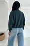 Women's Green Zippered Buttoned Modal Fabric Premium Crop Jacket - 7
